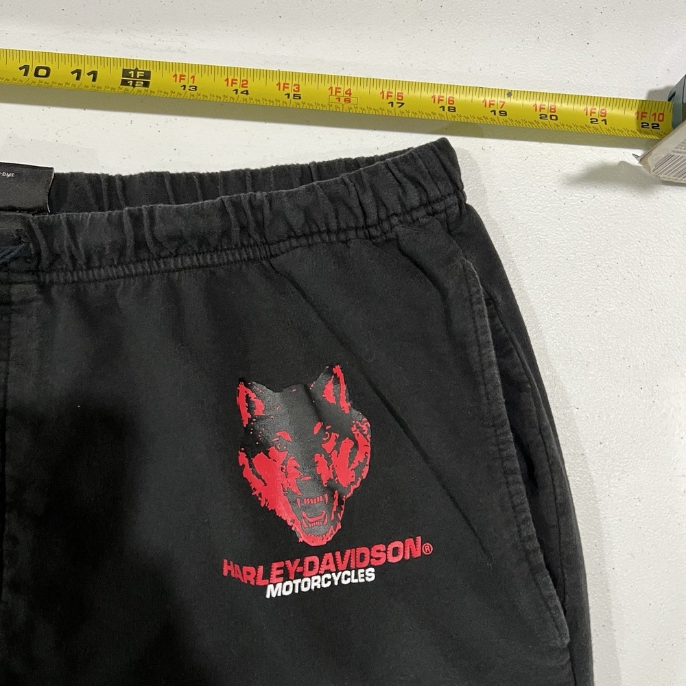 Vintage Y2K Harley Davidson Motorcycles Mens XL Wide Leg Pajamas Pants Black - Picture 7 of 9